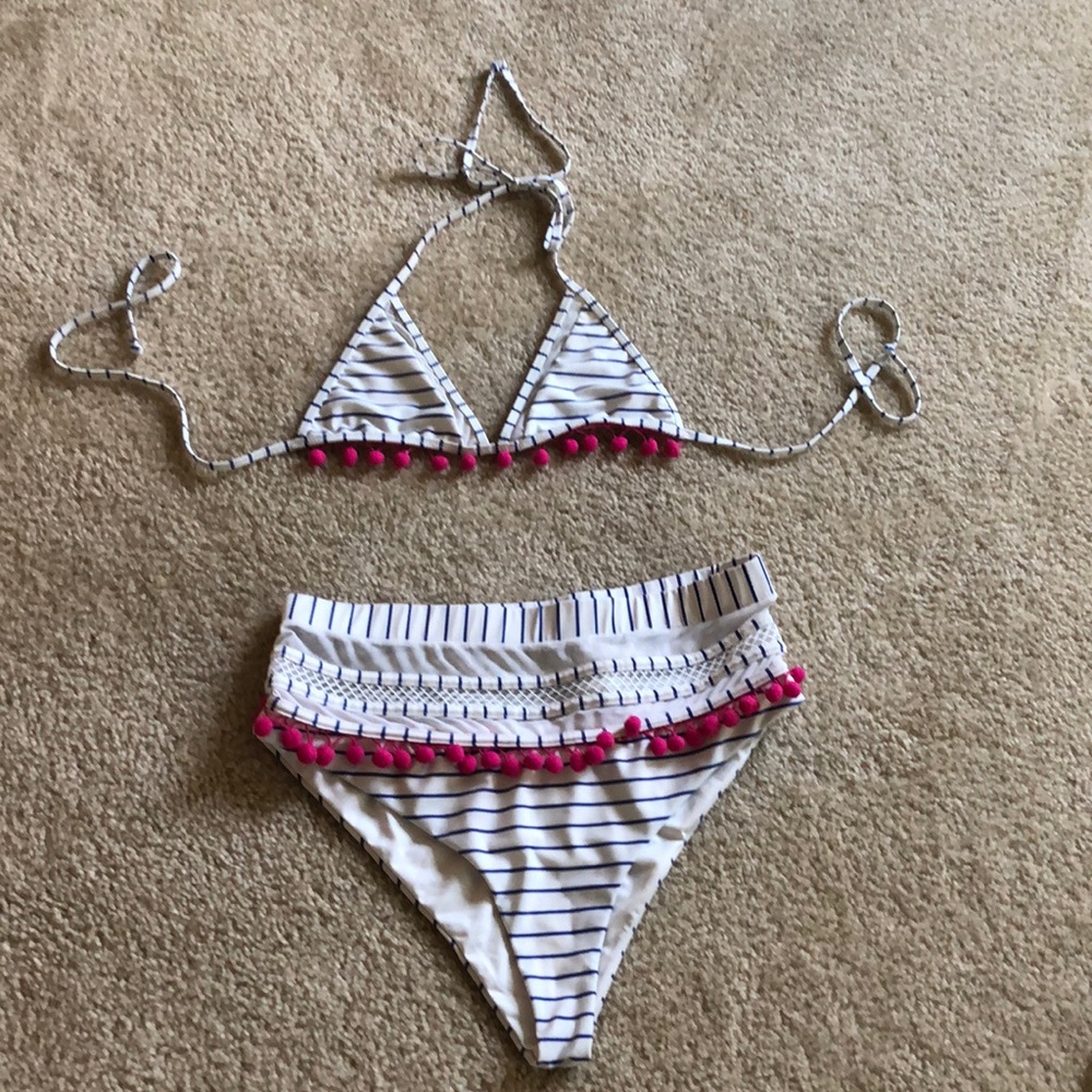 Nina and Thessy high waisted bikini bottom/top